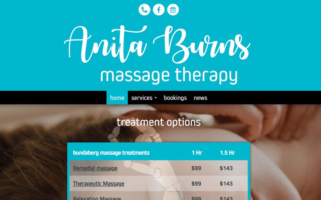 New Business Website – Anita Burns Massage Therapy