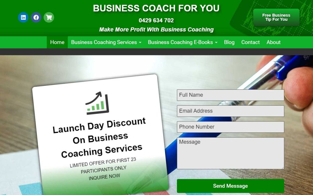 New Feature Website for Business Coach for You