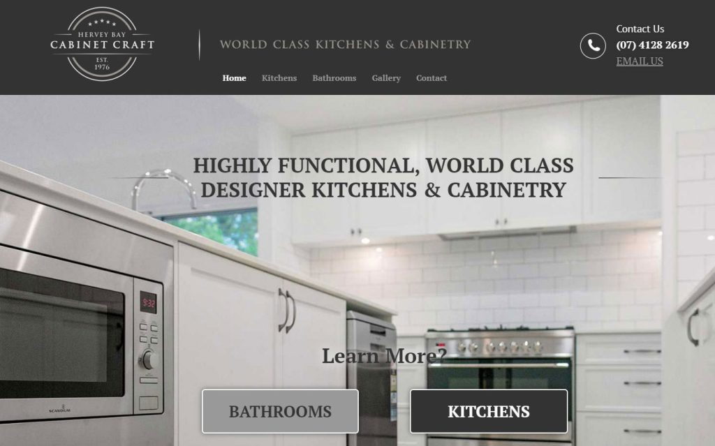 New Business Website for Hervey Bay Cabinet Craft