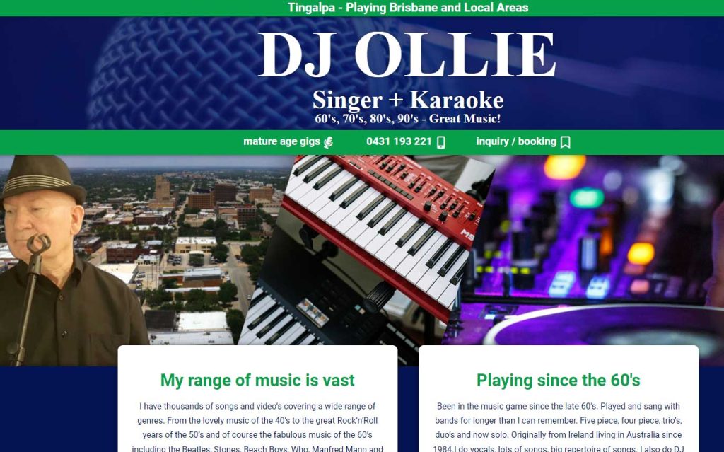Ollies Music Gig Website