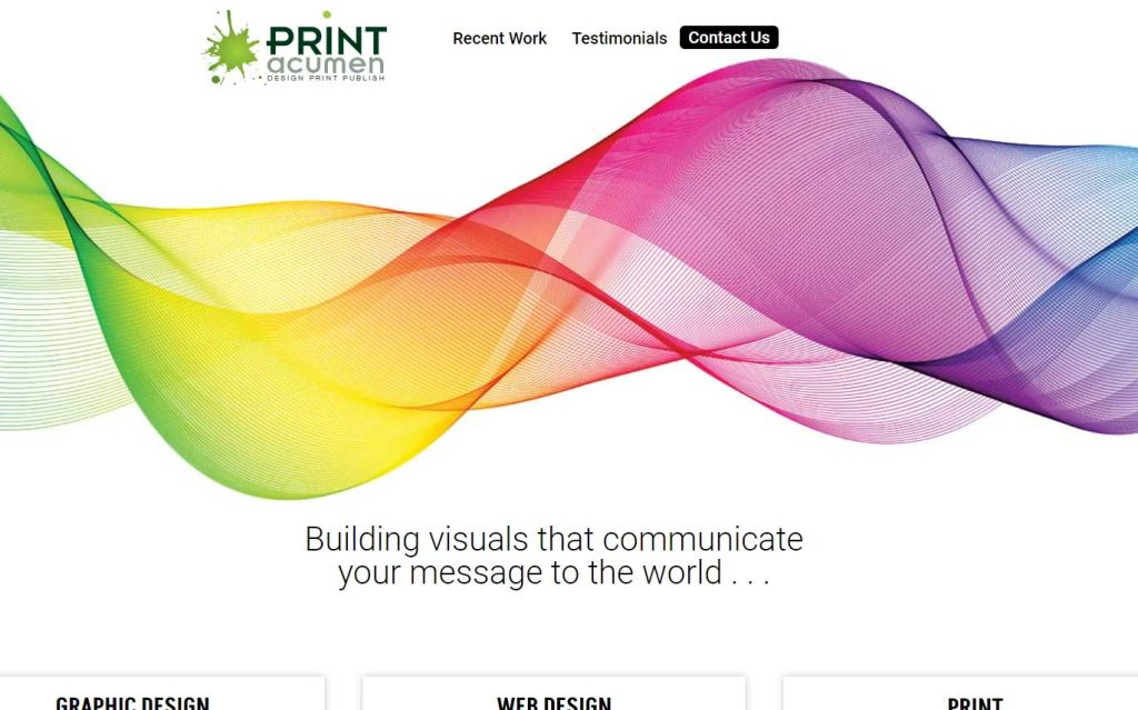 Website launch Print Acumen Graphic Design