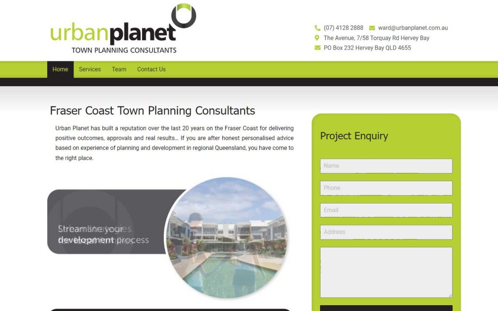 New Business Website for Urban Planet Hervey Bay