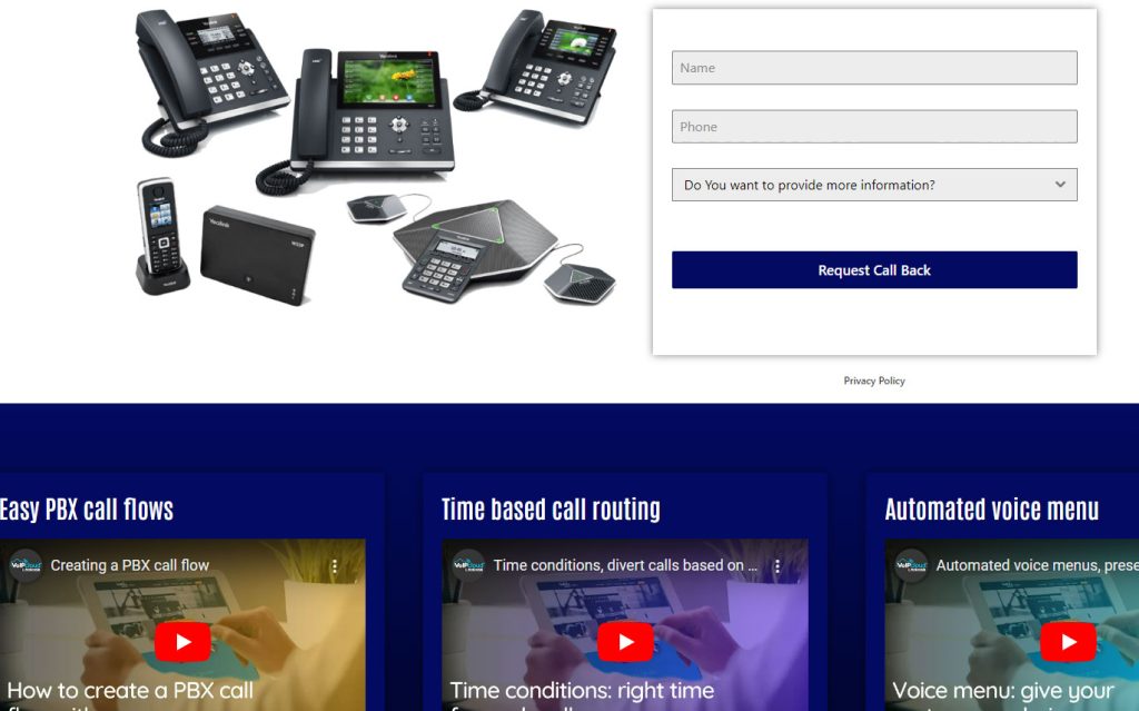 New Sales Funnel Website for established Business VoIP provider
