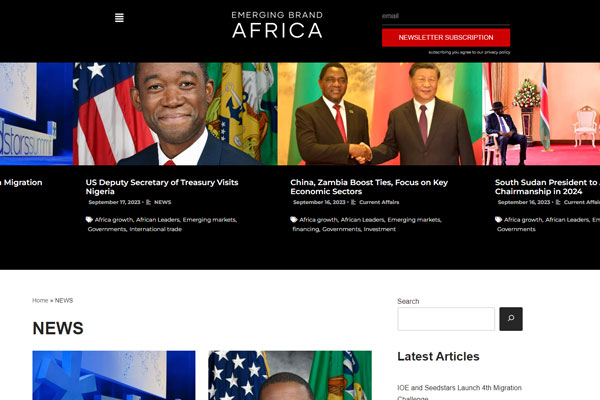 Website Relaunch for Emerging Brand Africa